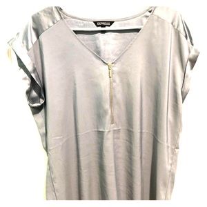 Zip Front Satin Gramercy Top